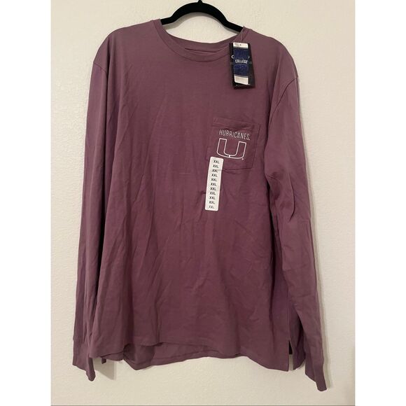 Captivating University Of Miami Hurricanes Long Sleeve Shirt NEW NWT - Picture 1 of 4